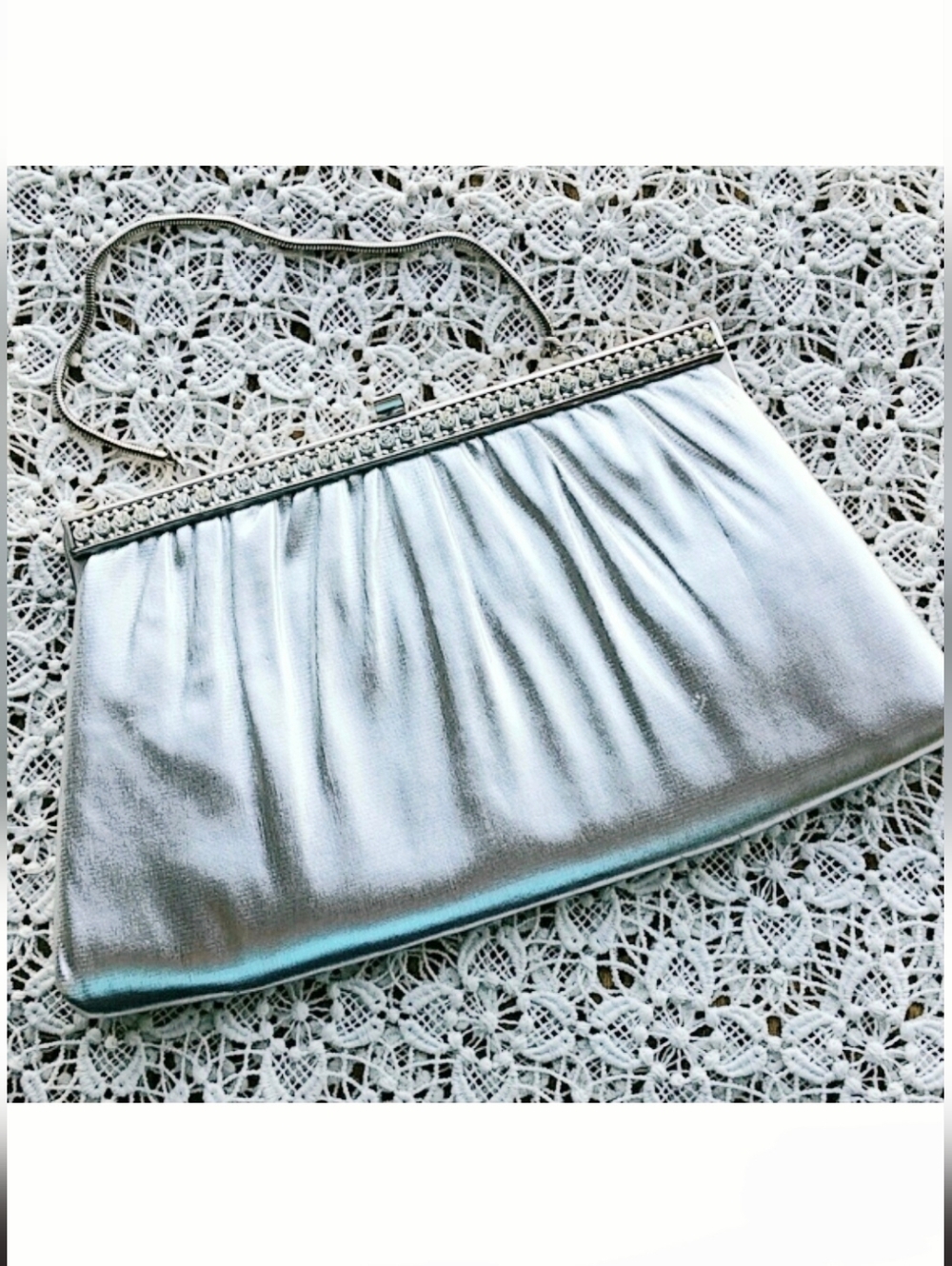 Vintage HL Harry Levine silver evening bag